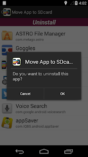 Mover a tarjeta SD Screenshot