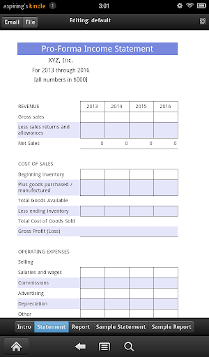 Proforma Income Statement