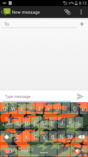 【免費個人化App】Orange Camo Keyboard-APP點子