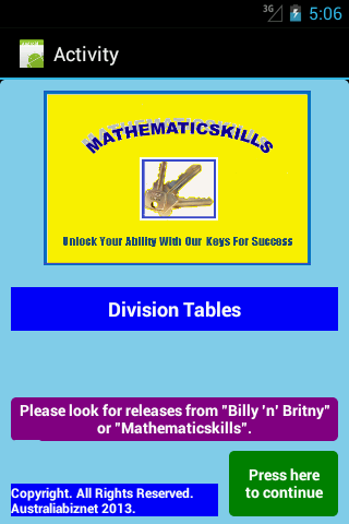Division Tables