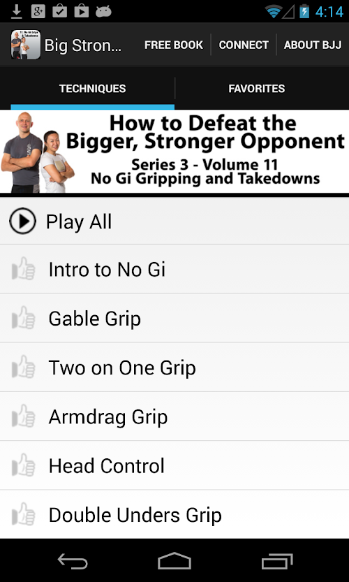 Android application BigStrong 11, No Gi Takedowns screenshort