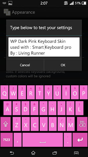 WP Dark Pink Keyboard Skin
