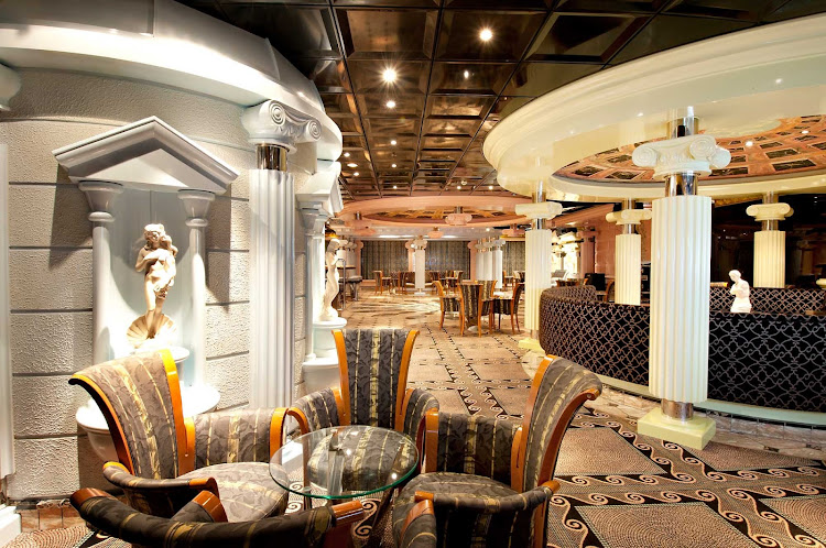 Meet your friends for cocktails and dancing at the Michelangelo Lounge, on deck 6 of Carnival Sensation.
