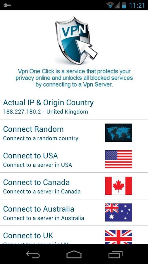 Vpn One Click - screenshot