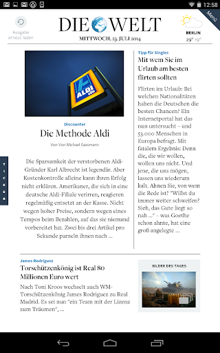 DIE WELT Tablet App