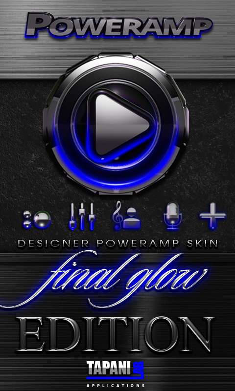 Android application Poweramp skin Blue Glow screenshort
