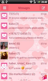 GO SMS Pro Pink Hearts Theme - screenshot thumbnail