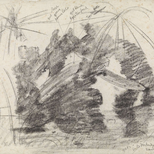 Aquarium met rots, vis en waterplanten, Gerrit Willem Dijsselhof, 1876 - 1924 - Rijksmuseum