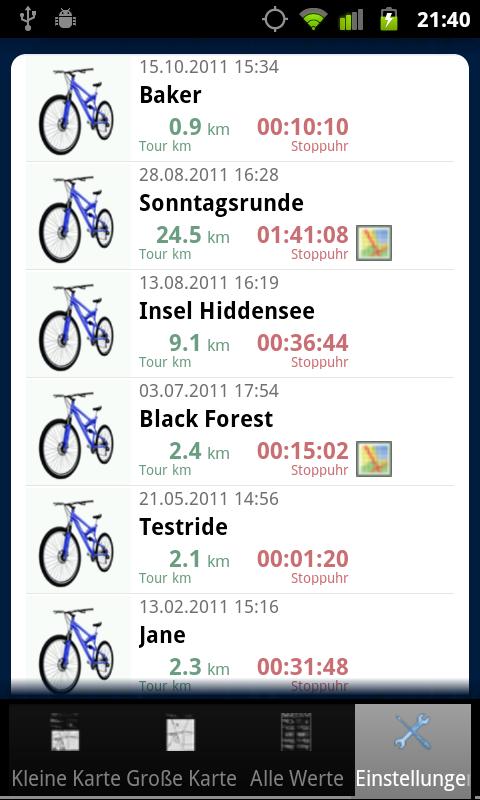 B.iCycle - GPS bike computer Screen 2