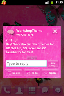 GO SMS Theme Pink Star Buy Screenshots 3