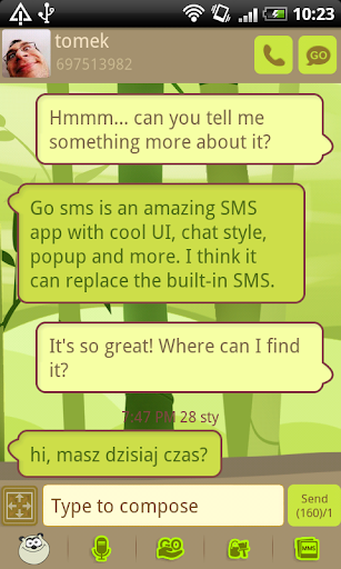 【免費個人化App】GO SMS Pro Bamboo Panda Theme-APP點子