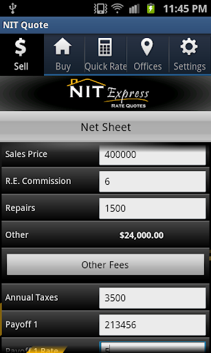 NIT Express Rate Quote