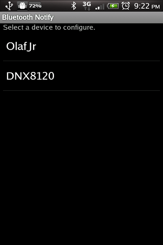 Android application Notify! for Bluetooth screenshort