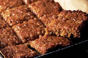 Golden orange & walnut flapjacks