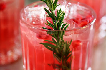 Pomegranate and Rosemary Gin Fizz