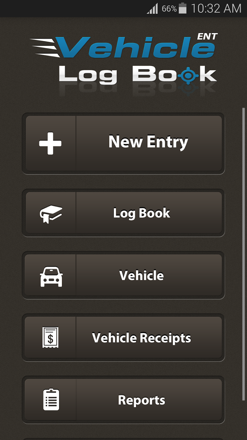 Vehicle Log Book Enterprise Screen 1