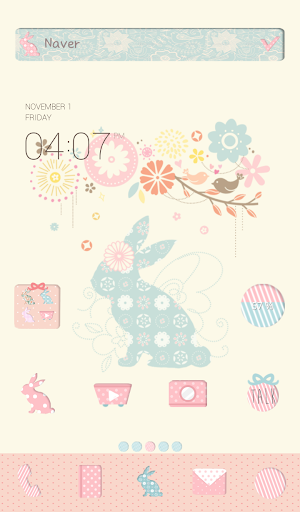 Flower rabbit Dodol Theme