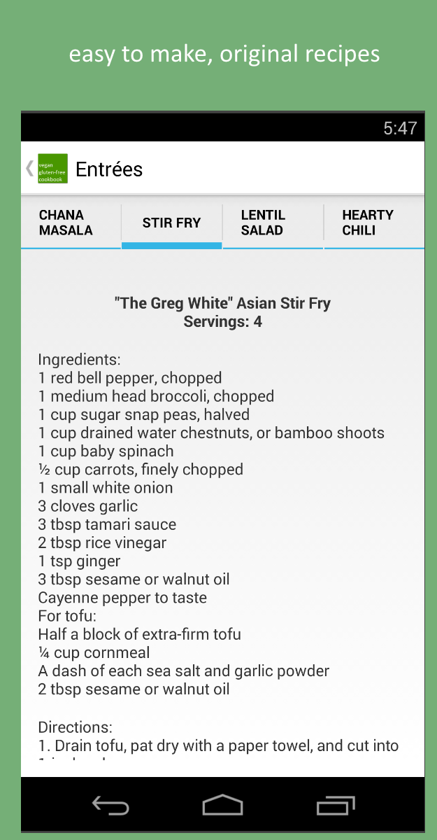Vegan Gluten-Free Cookbook Screen 1