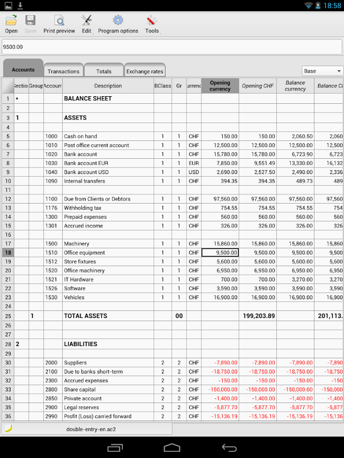 Banana Accounting System