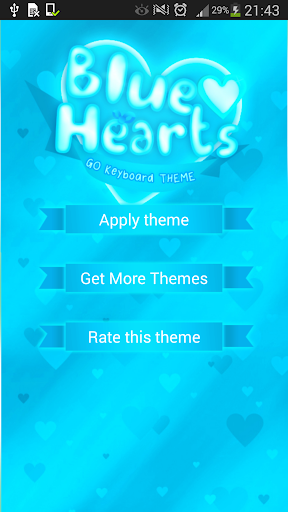 GO Keyboard Blue Hearts Theme