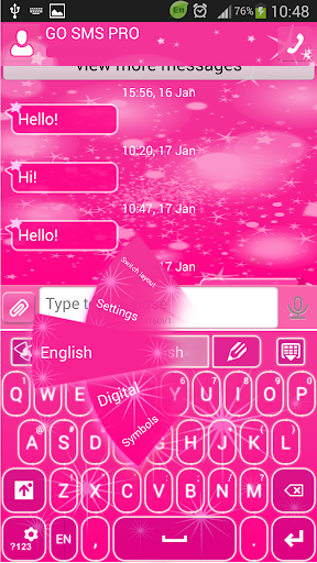 GO SMS Proのピンクスター