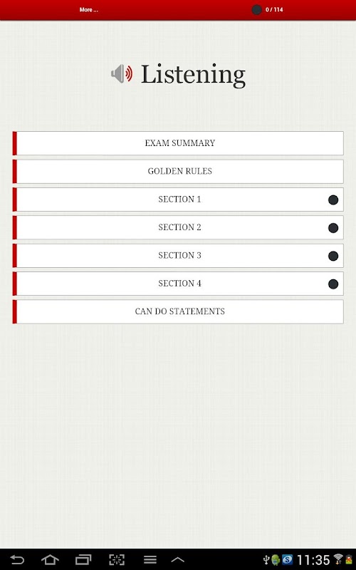 Android application IELTS Skills - Listening screenshort