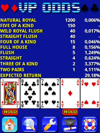 Vp Odds - Videopoker Odds Screen 2