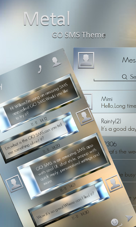 GO SMS METAL THEME - 1.0 - (Android)