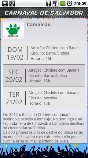 Carnaval de Salvador 2012 Android app Screenshot 4