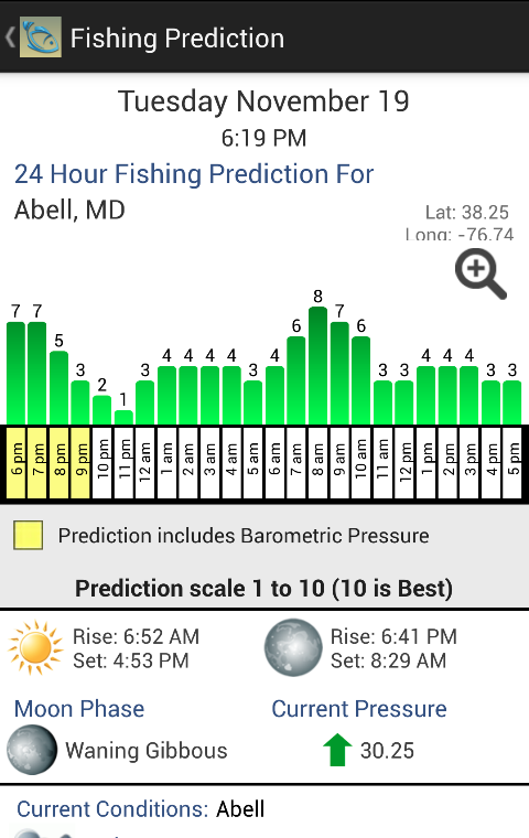 Anglers Edge Solunar Fishing Screen 3