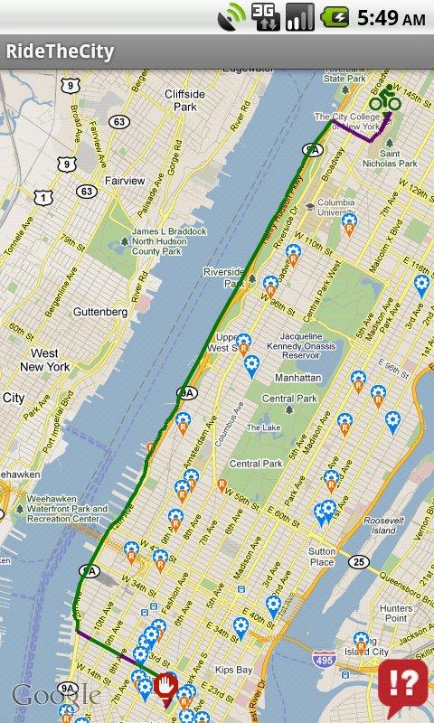 Android application Ride the City screenshort