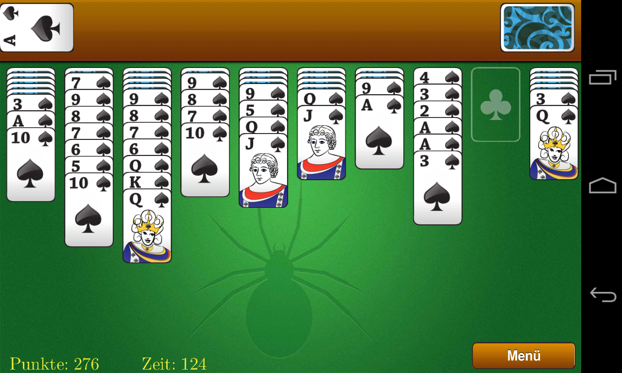 Android application Classic Spider Solitaire screenshort