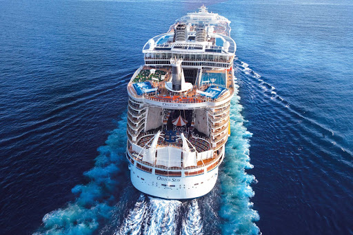 Oasis-of-the-Seas-Aerial-aft - Choose a three- or seven-day Caribbean cruise with Royal Caribbean's Oasis of the Seas.