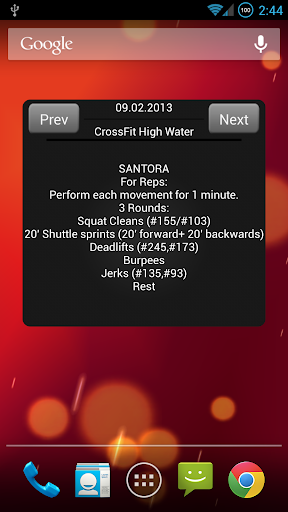 Daily WOD Widget