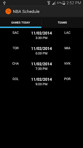 NBA Basketball 2014 Schedule