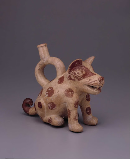 Sculptural ceramic ceremonial vessel that represents a dog ML008085
