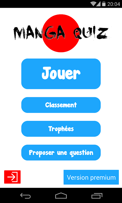 Android application Manga Quiz screenshort