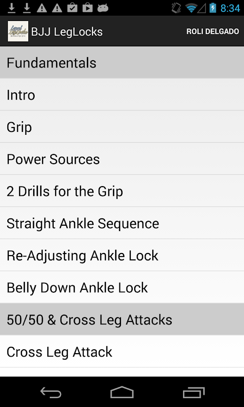 Android application Legal Leg Locks screenshort