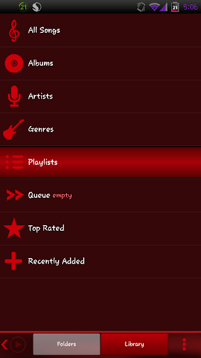 Poweramp Ruby Red Skin