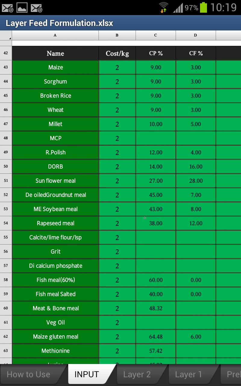 Poultry Feed Formulation Screen 3