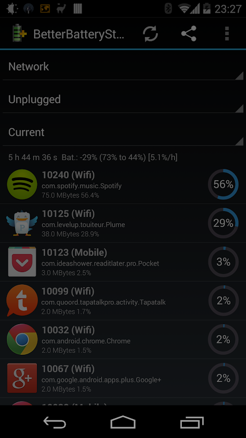 BetterBatteryStats - screenshot