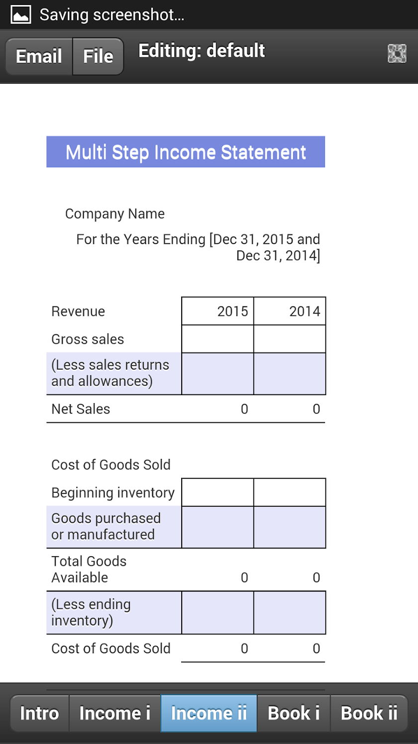 Income Statement Mobile Screen 3