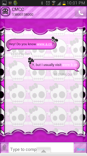 GO SMS THEME GirlyHalloween