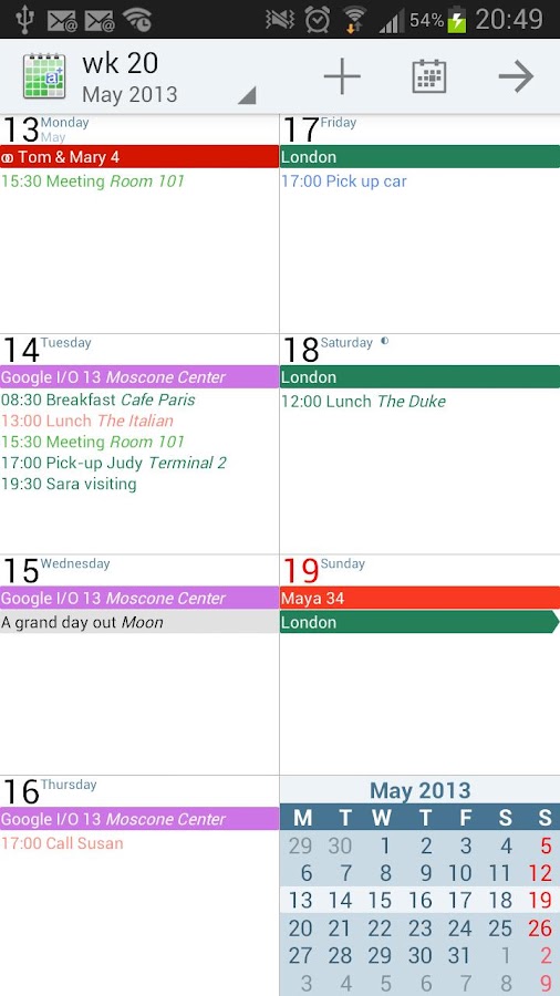 aCalendar+ Android Calendar - screenshot