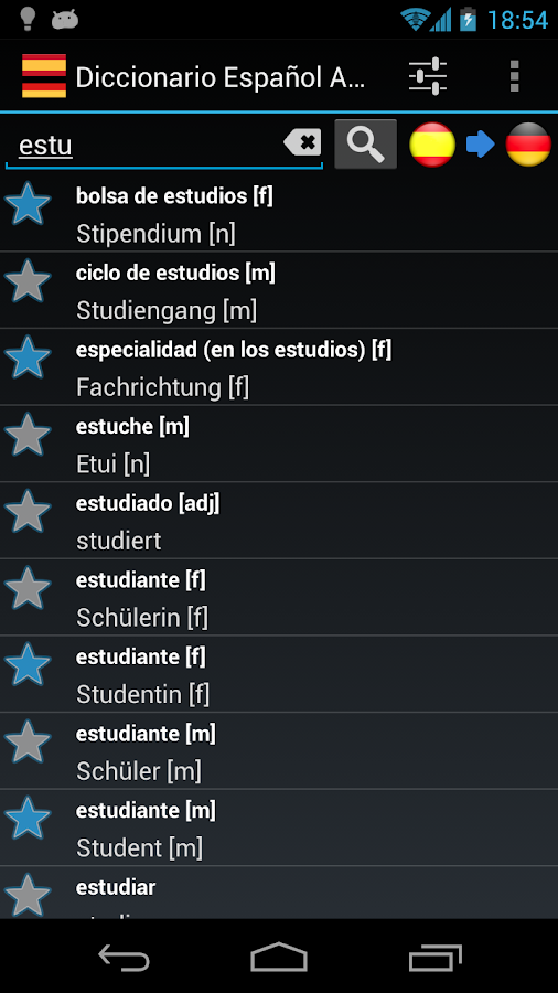 Wörterbuch spanisch deutsch offline android