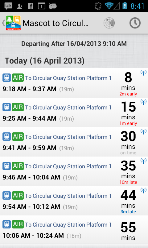 TransitTimes Screen 3