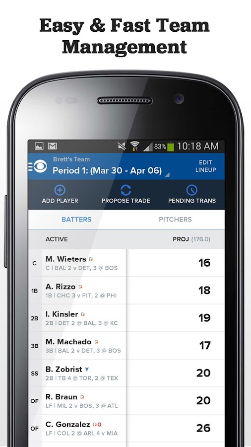 CBS Sports Fantasy - screenshot
