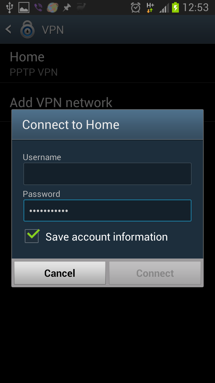 VPN shortcut Screen 2
