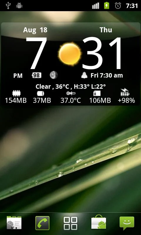    Smoked Glass Clock Widget- screenshot  