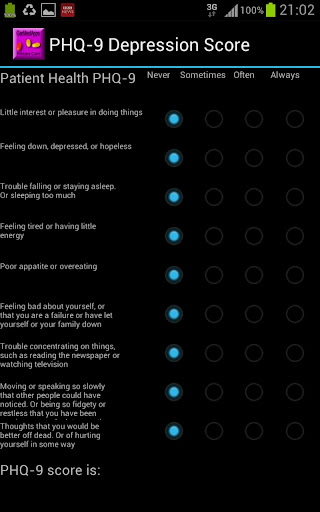 PHQ-9 Health Questionaire